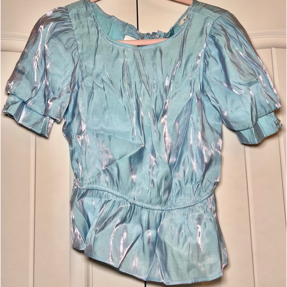 BLUE SHIMMER BLOUSE